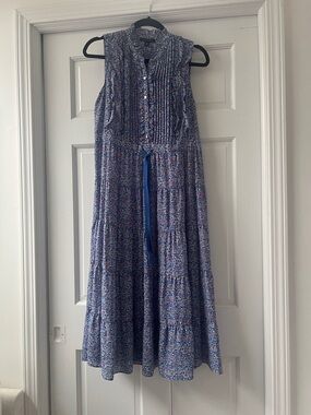 Tommy Hilfiger Blue Floral Ruffle prairie dress